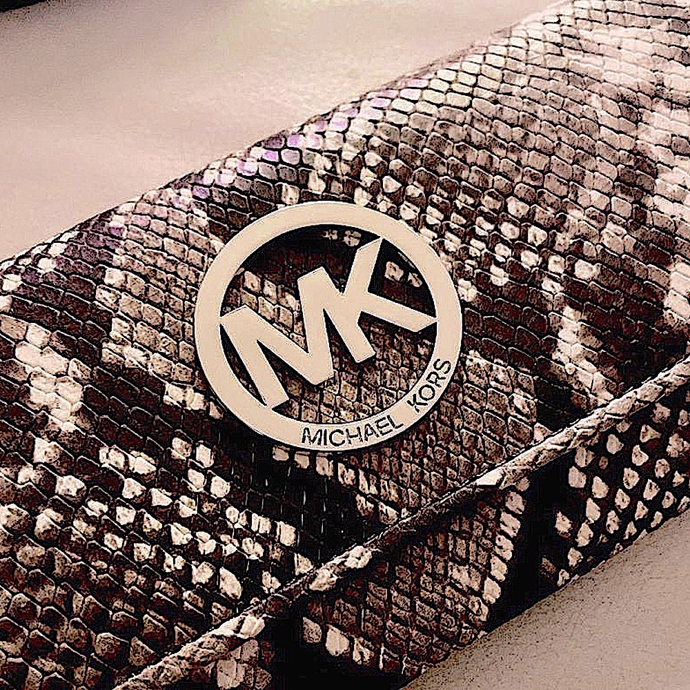 Michael Kors Fulton Flap Continental Python Embossed Luxe Leather Wallet